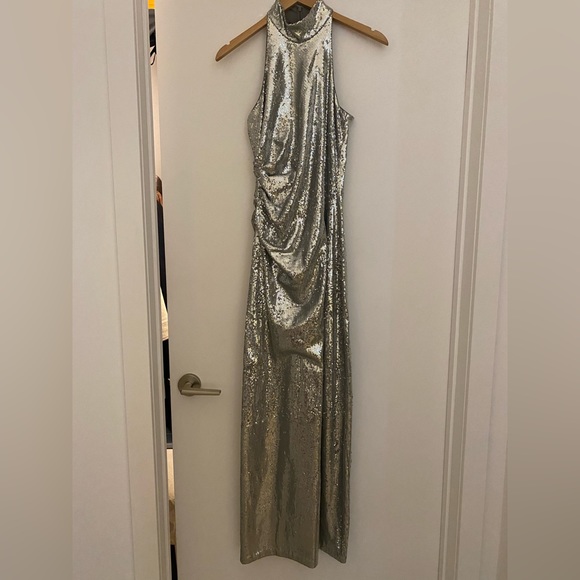 Halston Zenia Mock Neck Gown - Picture 6 of 8